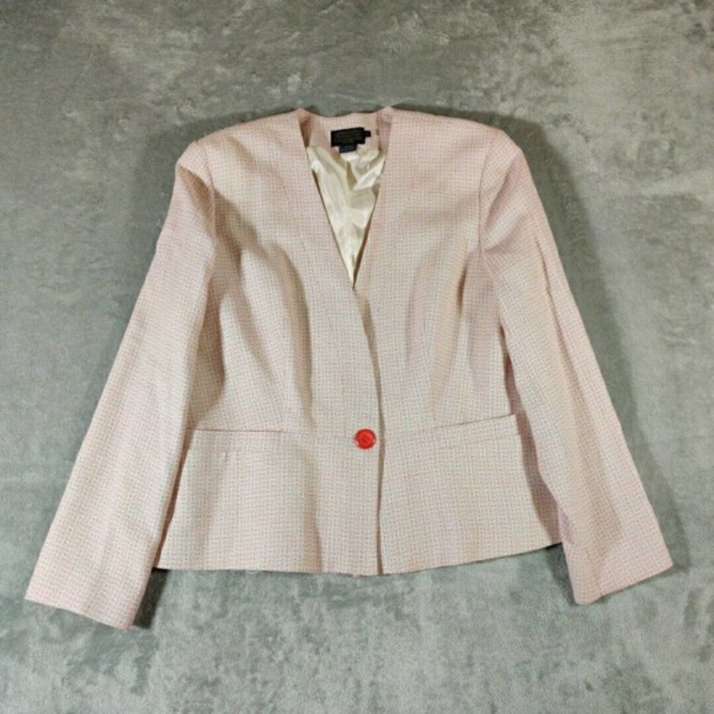 Pendleton Blazer Womens 14 Pink Suit Jacket Wool Blend Vintage Grandmacore‎
